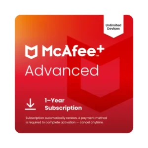 McAfee+ Advanced Antivirus for Unlimited Devices, 1 Year