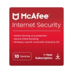 McAfee Internet Security 2026 Antivirus for 10 Devices, 1 Year
